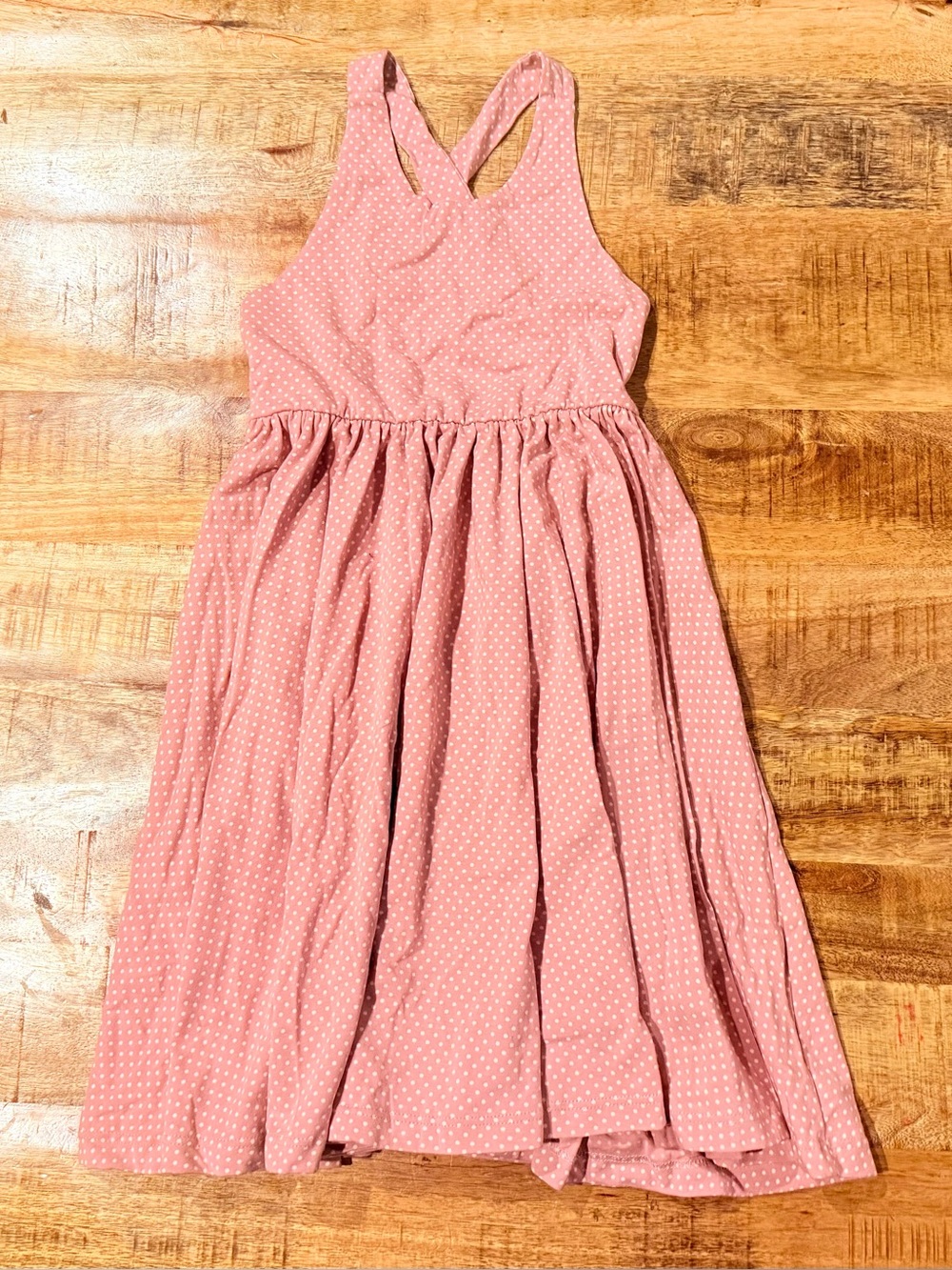 Alice & Ames Pink Polka Dot Criss Cross Back Dress Size 7